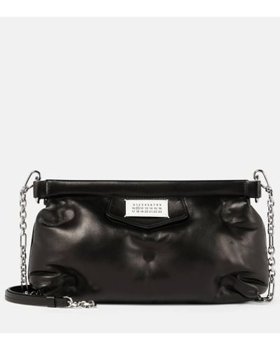 Maison Margiela Red Carpet Glam Slam Leather Clutch - Black