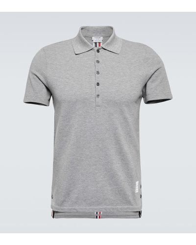 Thom Browne Cotton Polo Shirt - Gray