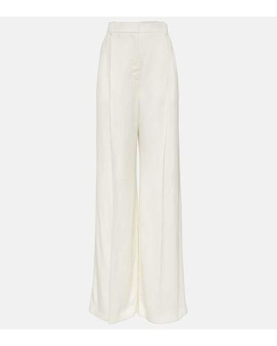 Alexander McQueen Pantalones de traje anchos de tiro alto - Blanco