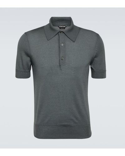 Tom Ford Polo de seda y cachemir - Gris