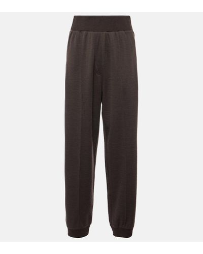 Loewe Pantalones rectos de lana y cachemir - Marrón