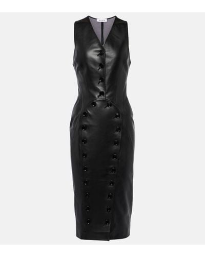 Alaïa Leather Midi Dress - Black