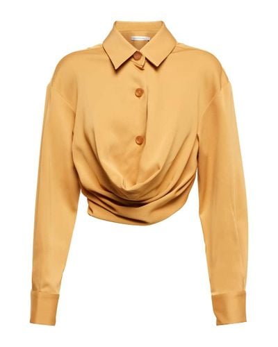 Christopher Esber Camicia Maverick drappeggiata - Giallo