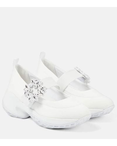 Roger Vivier Sneakers Viv' Match con cristalli - Bianco