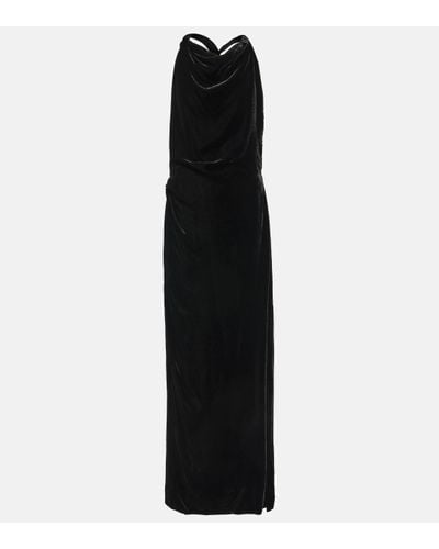 Proenza Schouler Robe longue en velours - Noir