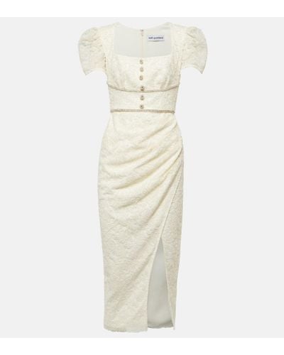 Self-Portrait Bridal Lace Midi Dress - White