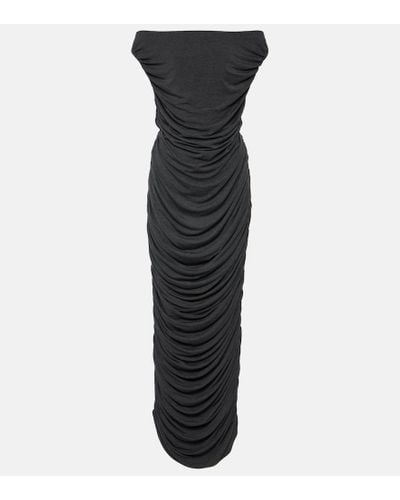 Norma Kamali Gathered Off-shoulder Maxi Dress - Black