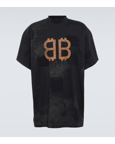 Balenciaga T-shirt oversize en jersey de coton Crypto - Noir