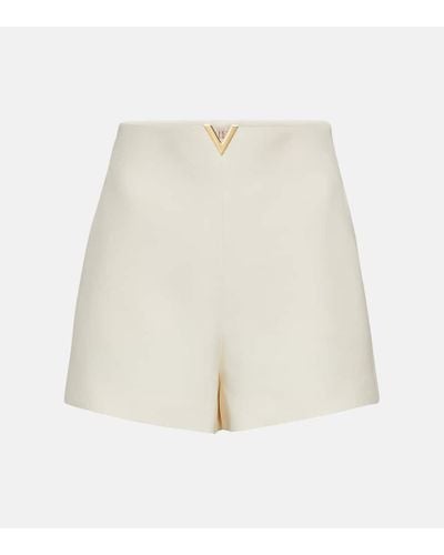 Valentino Shorts de Crepe Couture con tiro alto - Blanco