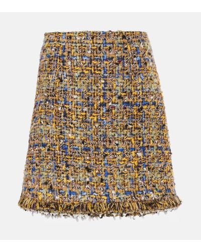 Etro Tweed Miniskirt - Natural