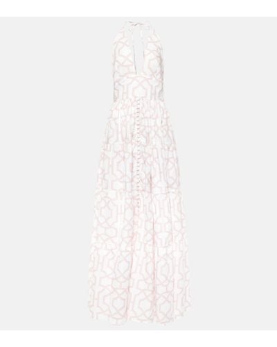 Alexandra Miro Celeste Printed Cotton Maxi Dress - White