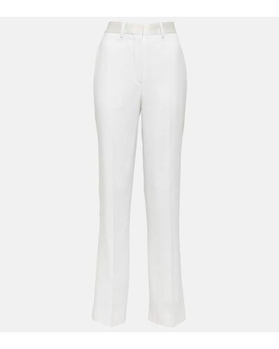 Victoria Beckham Pantalones rectos de tiro alto - Blanco