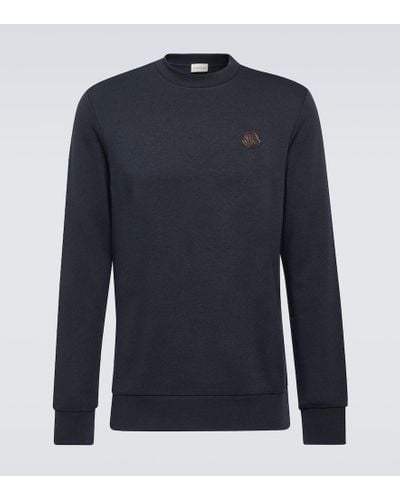 Moncler Sweatshirt aus einem Baumwollgemisch - Blau