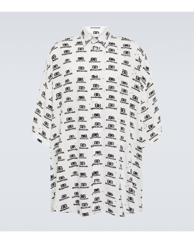 Balenciaga Monogram-pattern Print Shirt - White