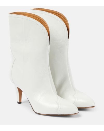 Isabel Marant Patent Leather Ankle Boots - White