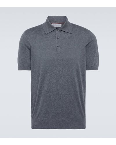 Brunello Cucinelli Cotton Polo Shirt - Grey