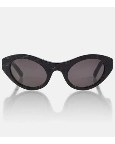 Balenciaga Bb Monogram Oval Sunglasses - Brown