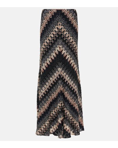 Missoni Jupe longue Zig Zag metallisee - Noir