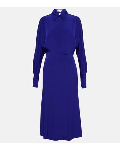 Victoria Beckham Wrap Cady Midi Dress - Blue