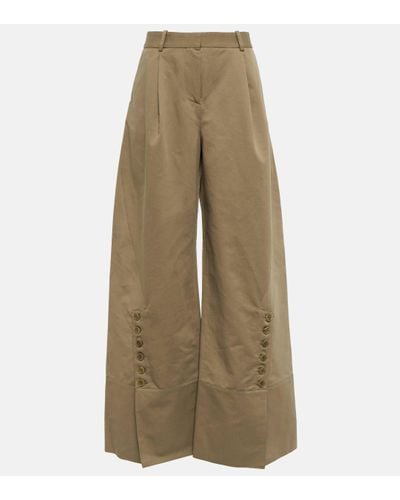Altuzarra Pantalon ample en coton mélangé Hency - Neutre