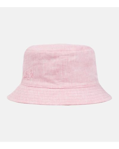 Loro Piana Hut aus Leinen - Pink