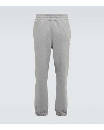 Zegna Pantalones de algodon con logo - Gris
