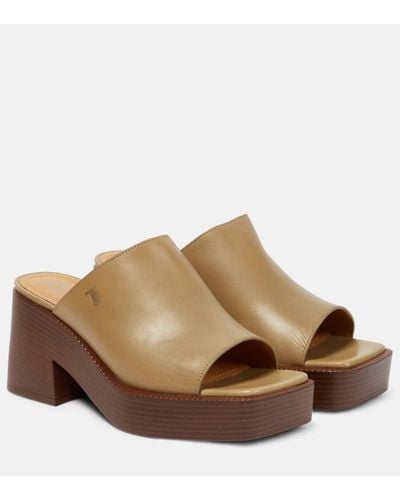 Tod's Leather Mules - Brown