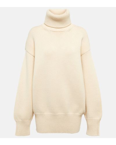 The Row Ludo Turtleneck Wool-blend Jumper - Natural