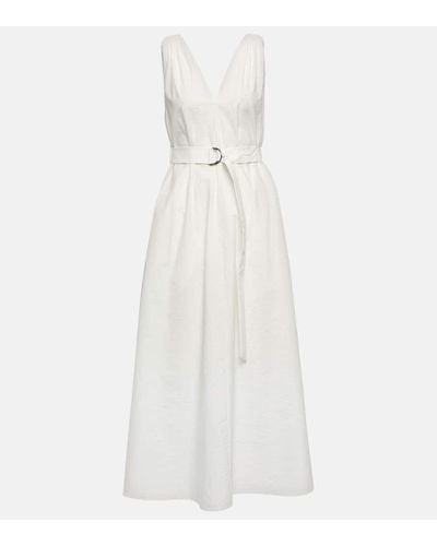 Brunello Cucinelli Pleated Maxi Dress - White