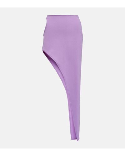 David Koma Asymmetrical Wool Maxi Skirt - Purple