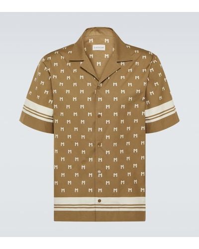 Moncler Camisa bowling de popelin de algodon estampada - Neutro