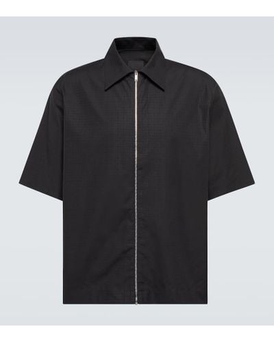 Givenchy Short Sleeve Boxy Fit Zipped Shirt - Black