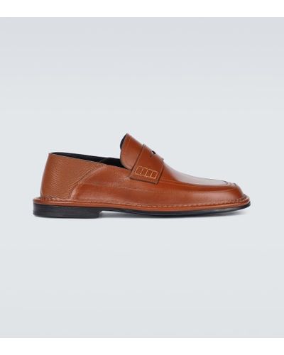 Loewe Slip-on Leather Loafers - Brown