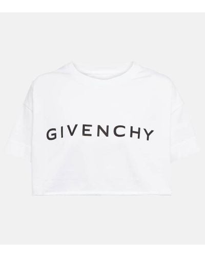 Givenchy Camiseta cropped con logo - Blanco