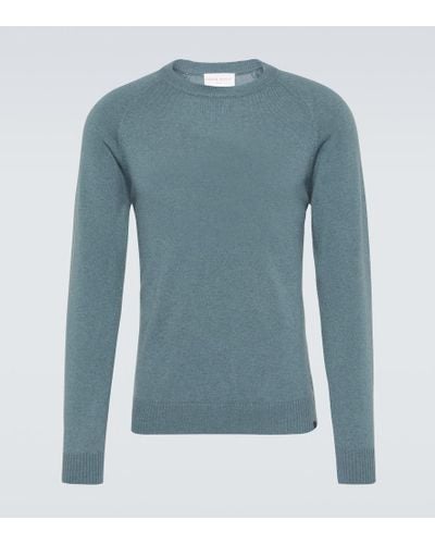 Derek Rose Finley Cashmere Sweater - Blue