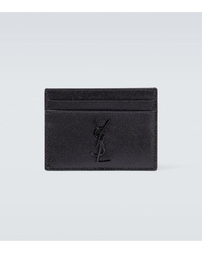Saint Laurent Pebble-grain Leather Cardholder - Black