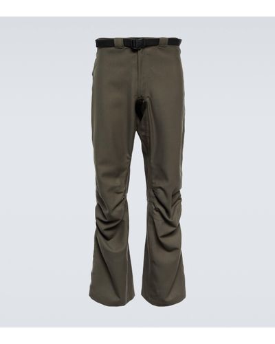 GR10K Arc Straight Wool Trousers - Green