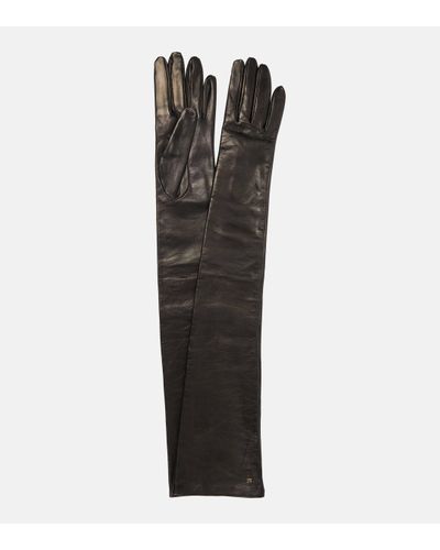 Max Mara Gants longs Amica en cuir - Noir