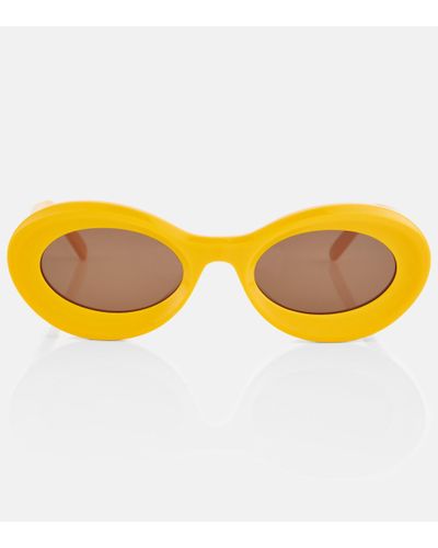 Loewe Paula's Ibiza Ovale Sonnenbrille - Gelb