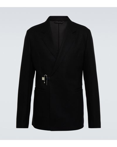 Givenchy Double-breasted Wool-blend Blazer - Black
