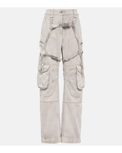 Off-White c/o Virgil Abloh Laundry Cotton Jersey Cargo Joggers - Grey