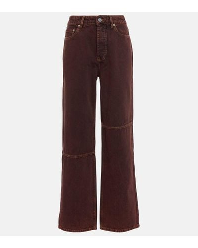 Ganni Izey High-rise Straight Jeans - Brown