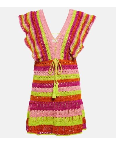 Anna Kosturova Melissa Crochet Minidress - Multicolor