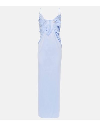 Christopher Esber Molded Venus Mesh Maxi Dress - Blue