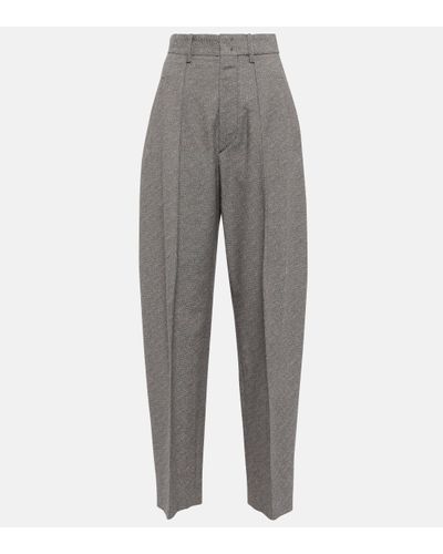 Isabel Marant Sopiavea Pinstriped Wide-leg Trousers - Grey