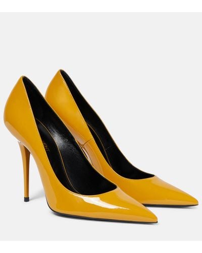 Saint Laurent Instinct 110 Patent Leather Court Shoes - Yellow