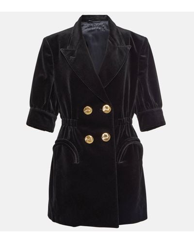 Blazé Milano Robe blazer Anyway en velours de coton - Noir