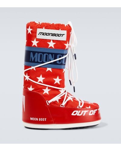 Moon Boot Icon Retrobiker Snow Boots - Red