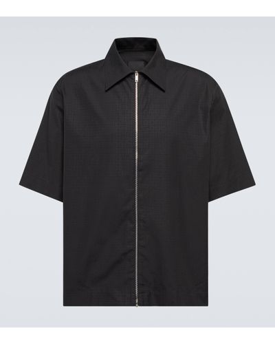 Givenchy 4g Cotton Poplin Bowling Shirt - Black