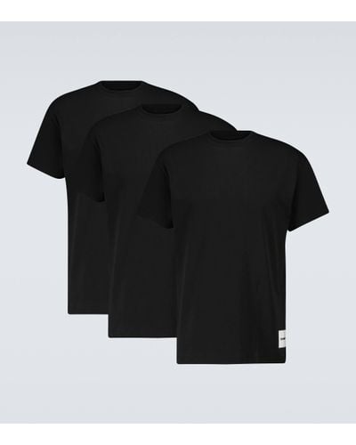 Jil Sander Pack Of Three Cotton T-shirts - Black